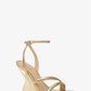 Nadina Metallic Lizard Embossed Leather Wedge Sandal