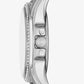 Mini Pilot Pavé Silver-Tone and Logo Silicone Watch