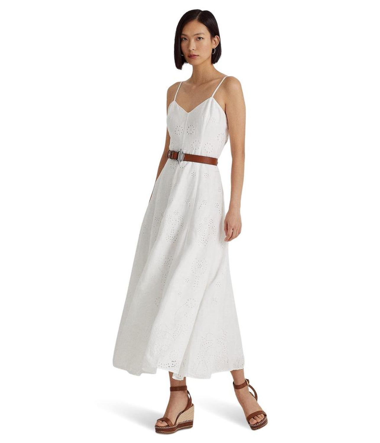 eyelet linen dress Eyelet linen dress- black