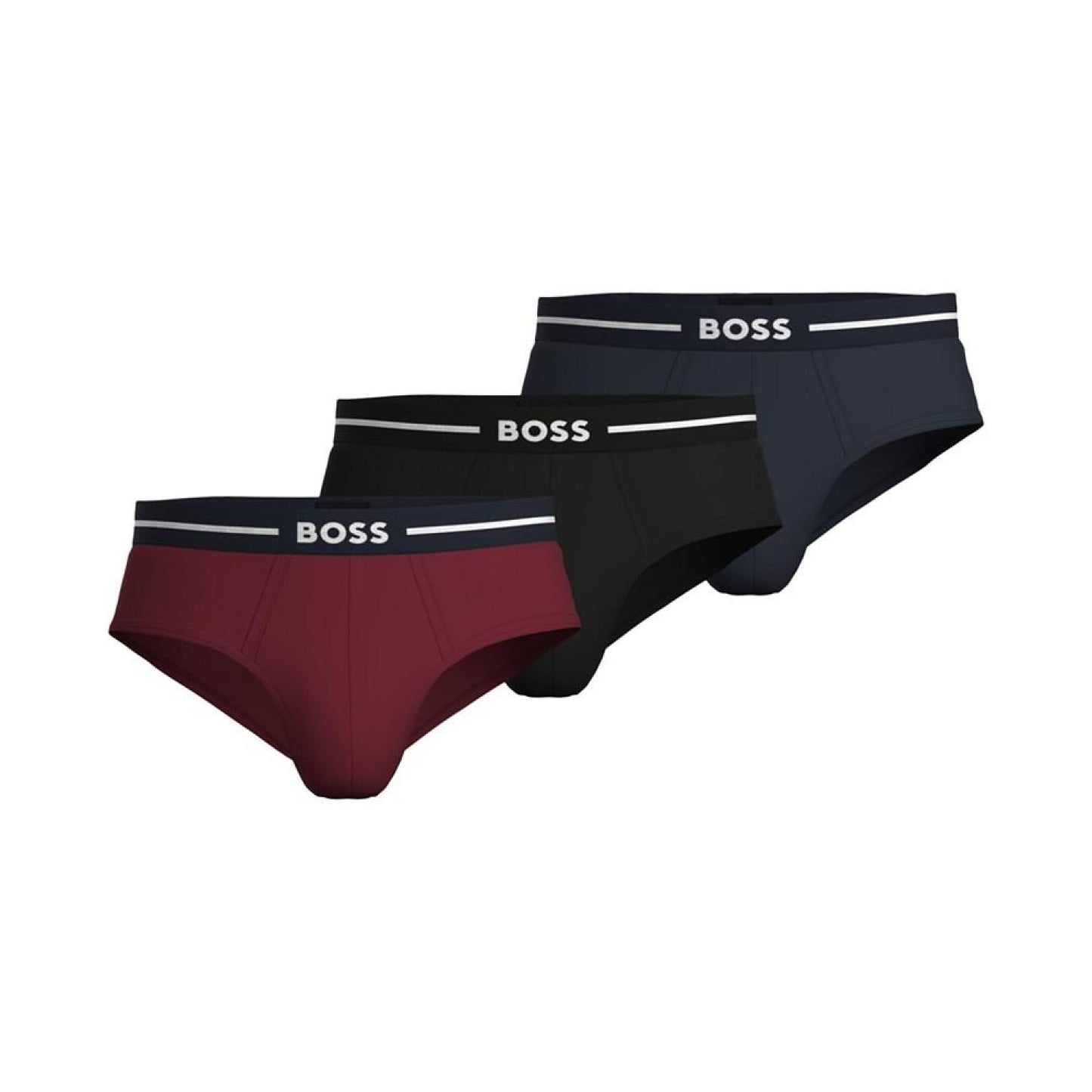 Men's Bold 3-Pk. Logo Waistband Hip Briefs