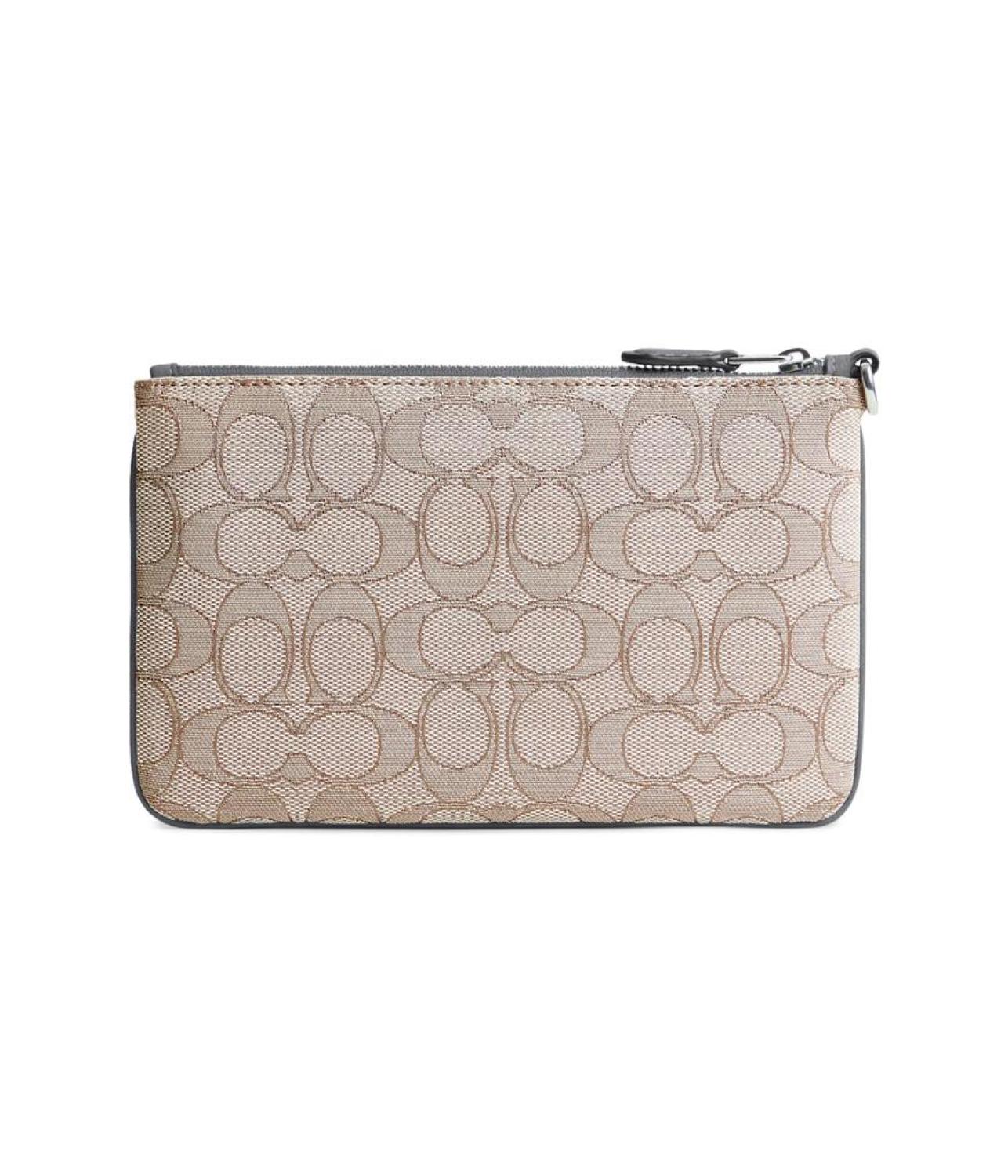ゆこグレージュM Box Program Signature Jacquard Small Wristlet