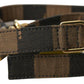 Fendi  Stripes Canvas Fashion Buckle Waist Women's Belt
