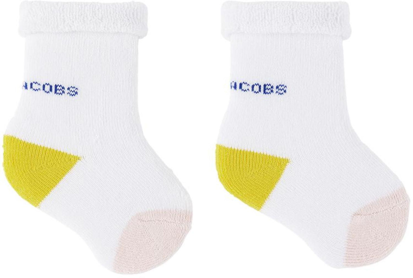 Two-Pack Baby White Jacquard Socks