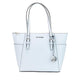 Michael Kors Charlotte Vista blue Large Leather Top Zip Tote Handbag Women's Purse