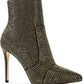 Rue Womens Rhinestone Stiletto Booties