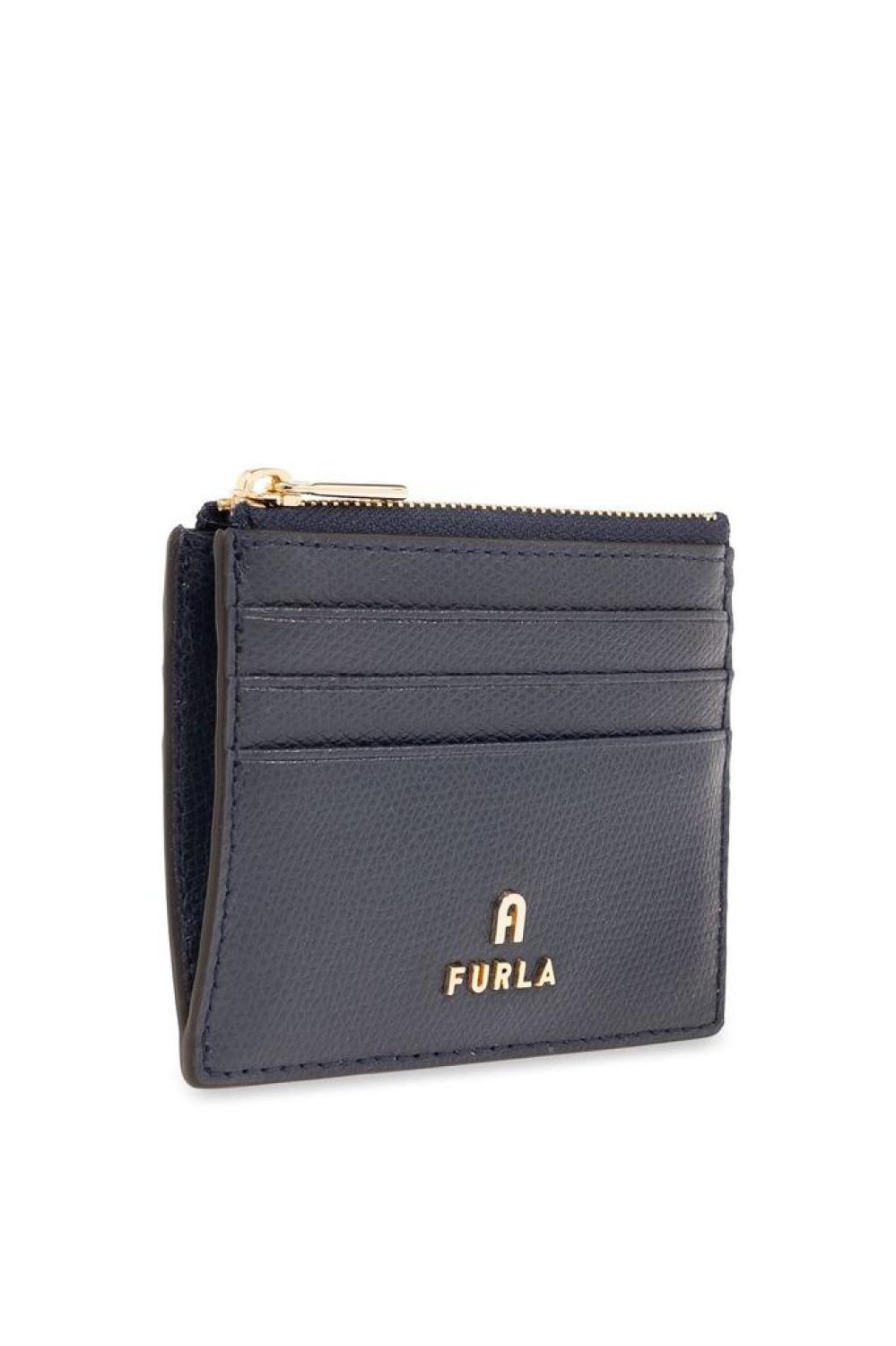 Furla Logo Plaque Zip-Up Card Holder