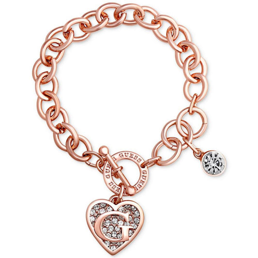 Rose Gold-Tone Link Charm Bracelet