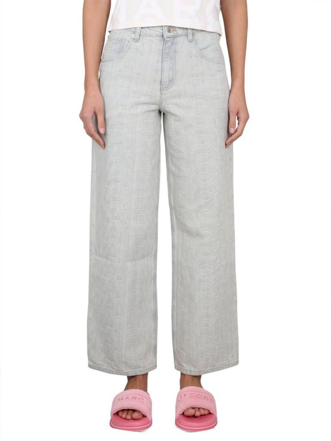 Marc Jacobs Monogram Patterned Straight Leg Jeans