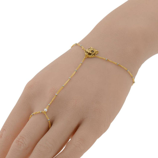 Gucci Le Marche Des Merveilles 18K Yellow Gold, Diamond and Mother of Pearl 2.5mm Charm Bracelet YBA50684100100M