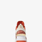 Georgie Animal Print Logo and Leather Trainer