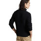 Mesh-Knit Cotton 1/4 Zip Sweater