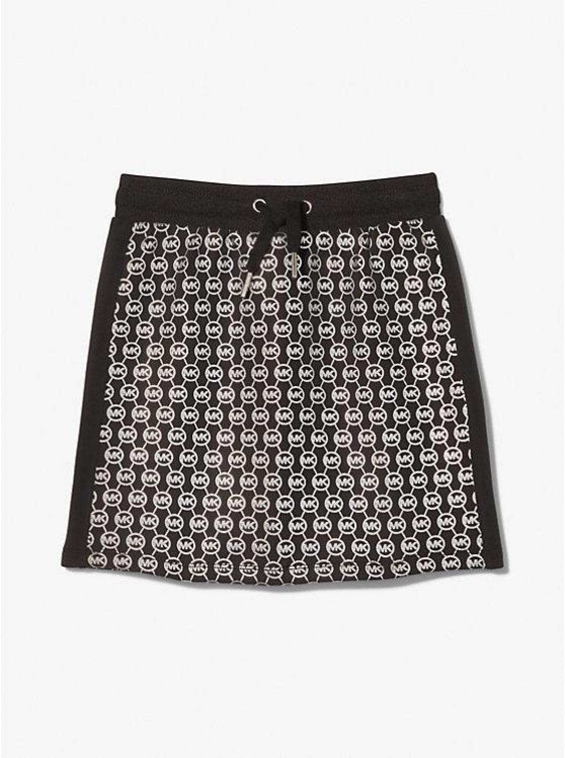 Metallic Logo Stretch Knit Skirt