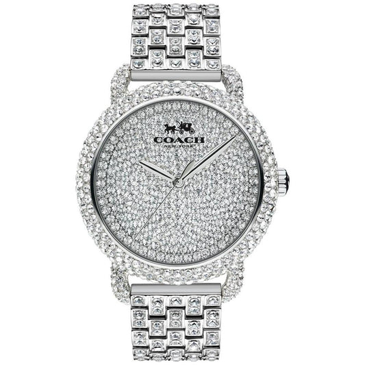 Womens Crystal Accent Stainless Steel Bracelet Watch 36MM