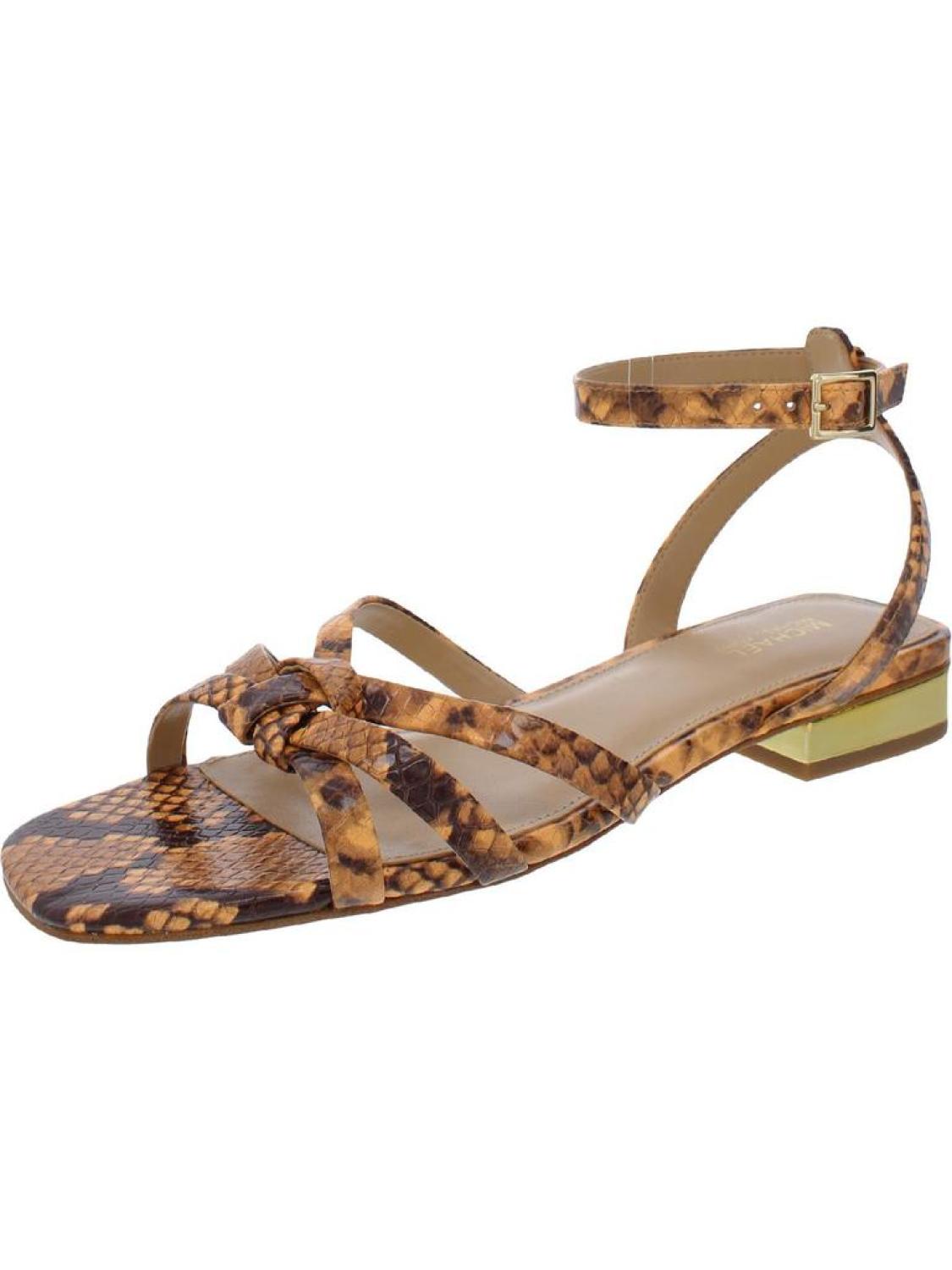 Womens Animal Print Square toe Ankle Strap