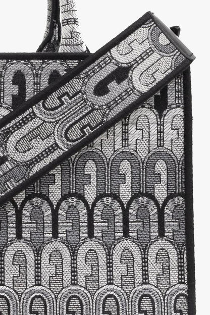 Furla Toni Antracite Jacquard Tote Bag