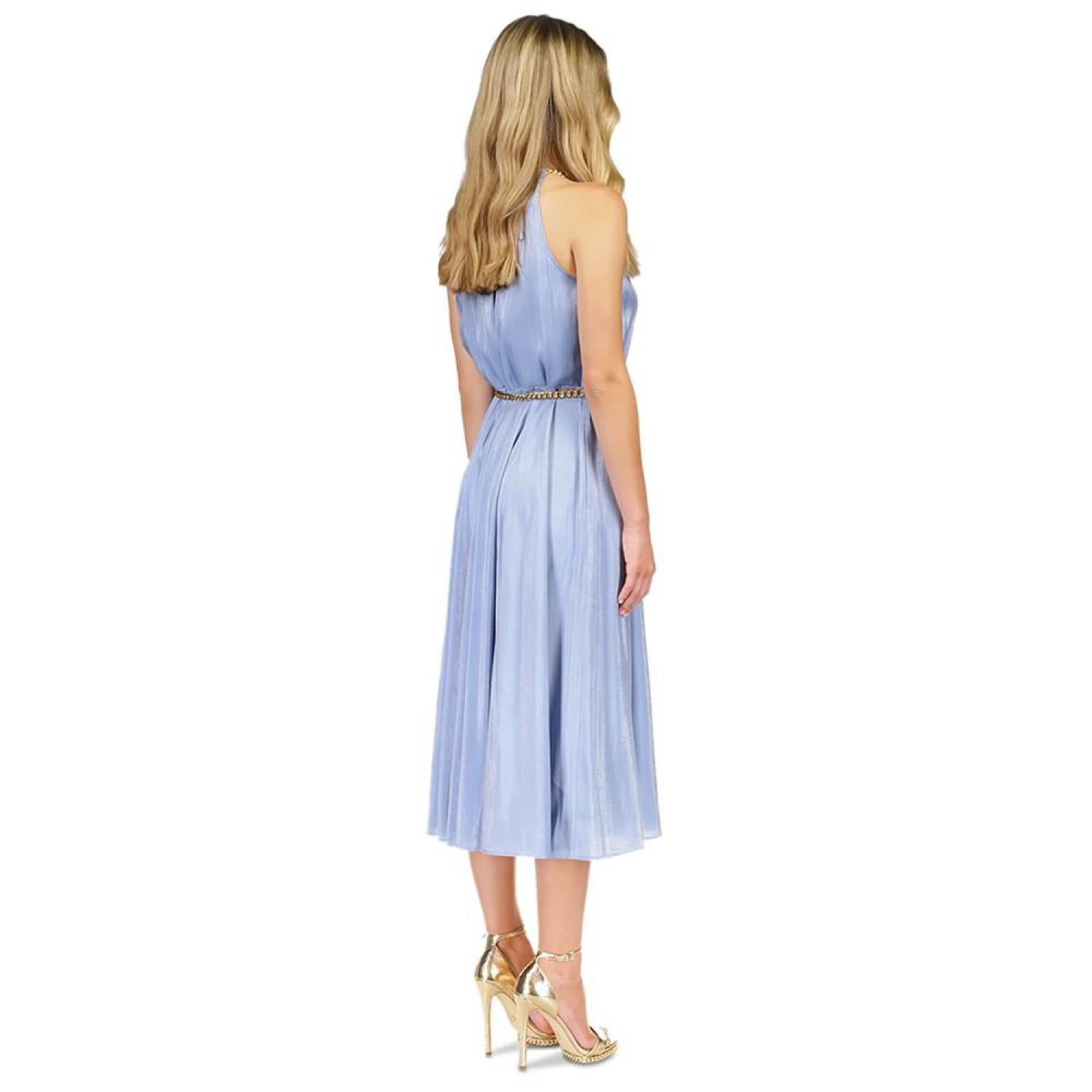 Women's Chain-Belt Halter Dress, Regular & Petite Women's Chain-Belt Halter Dress, Regular & Petite