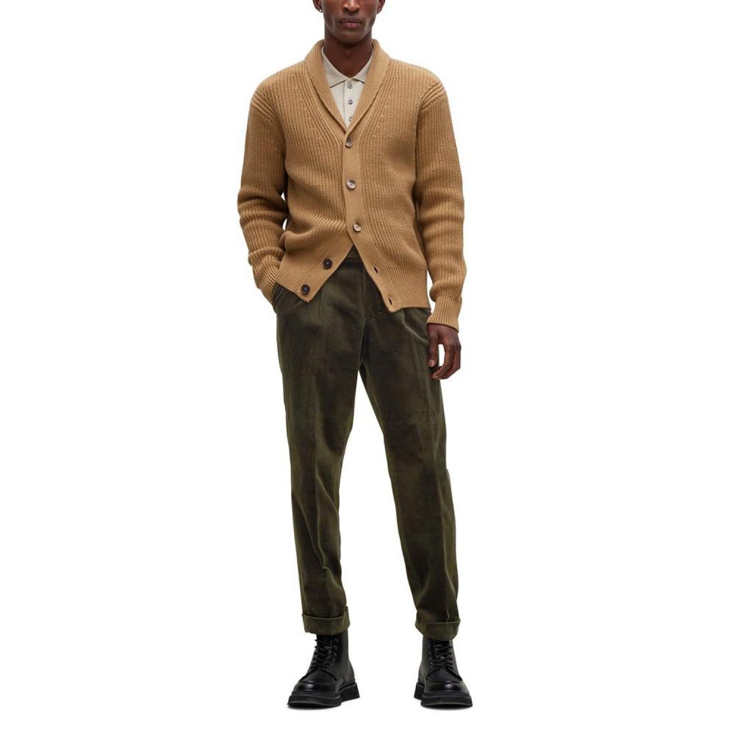 Men's Ribbed-Knit Cardigan