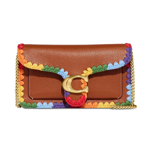 Pride Crochet Trim Polished Pebble Tabby Chain Clutch