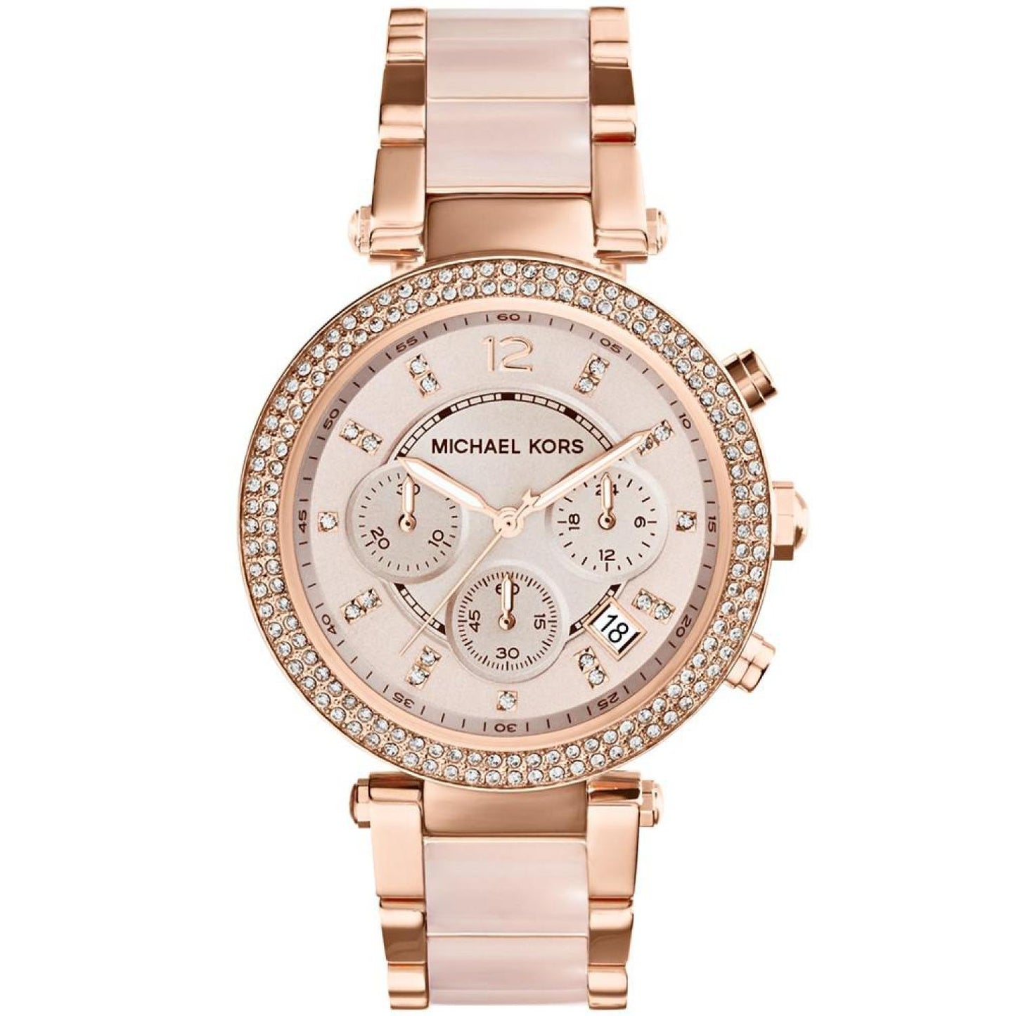 Women's Chronograph Parker Blush and Rose Gold-Tone Stainless Steel Bracelet Watch 39mm MK5896