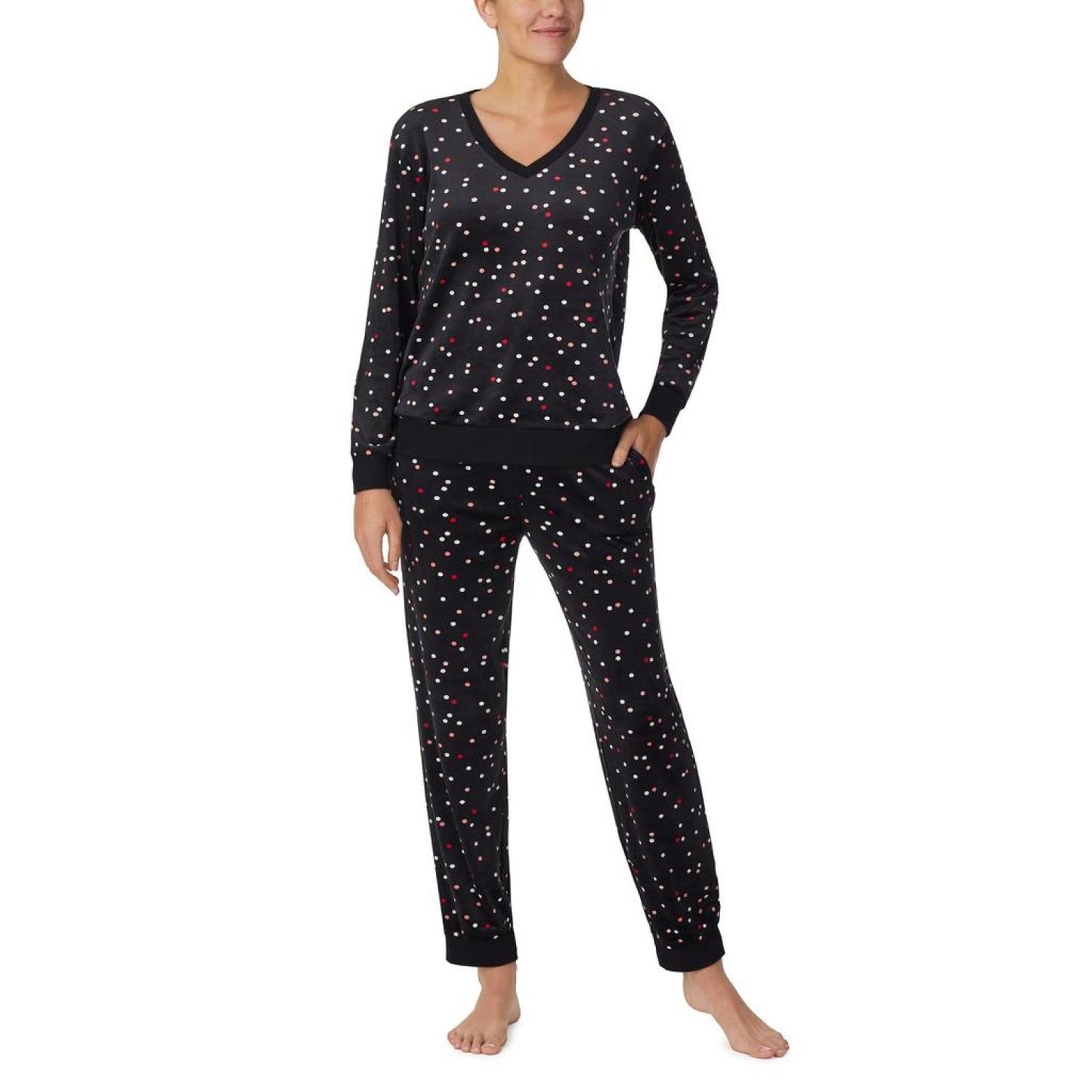 Stretch Velour Long Sleeve Joggers Set