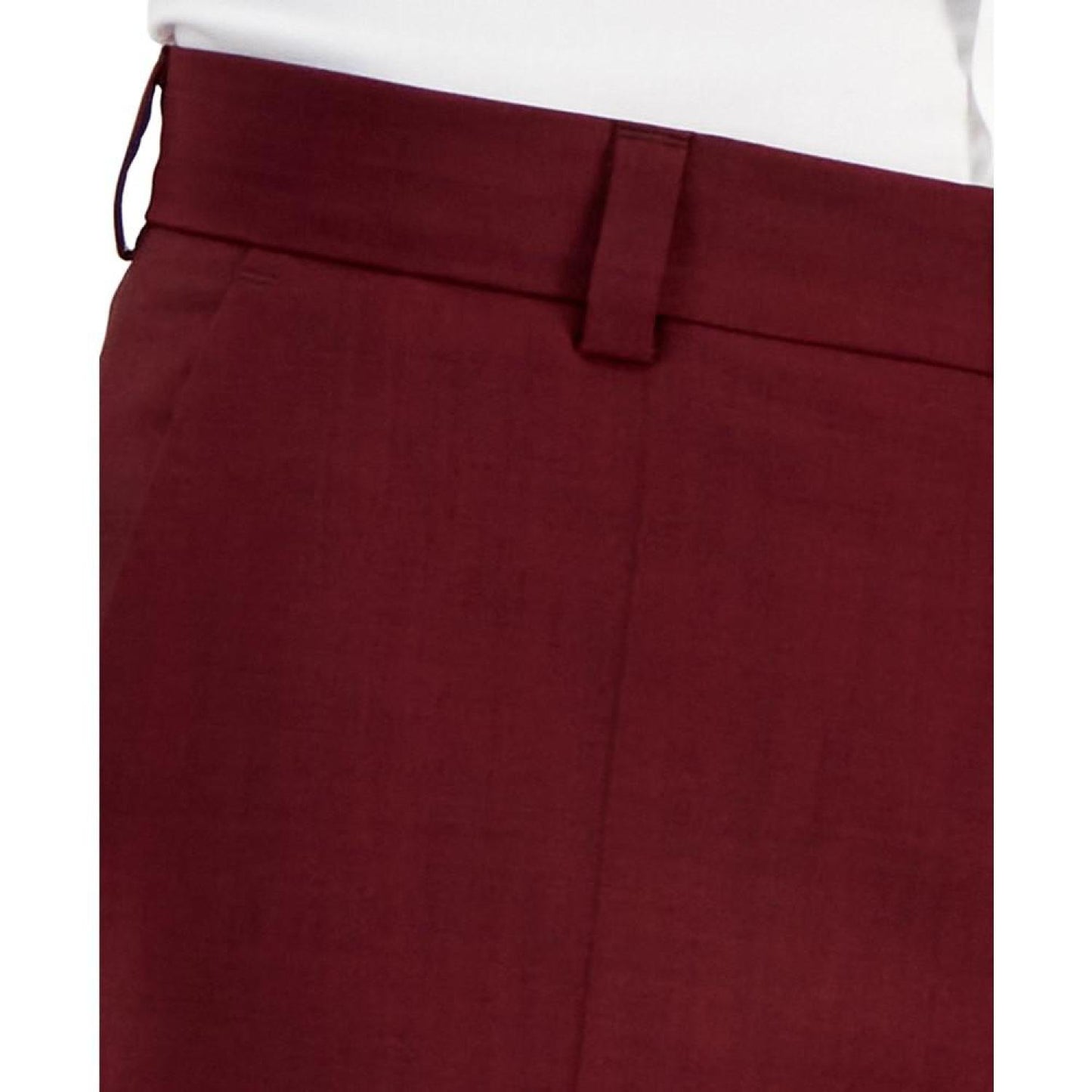 Men's Modern-Fit Dark Red Suit Trousers