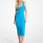 Ribbed Stretch Knit Cutout Midi Dress