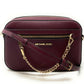 Michael Kors Jet Set East West Chain Merlot Saffiano Leather Crossbody Bag