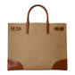 Devyn Leather Trim Twill Large Tote Bag