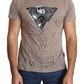 Guess  Cotton Stretch Logo Print Men Casual Perforated Men's T-shirt