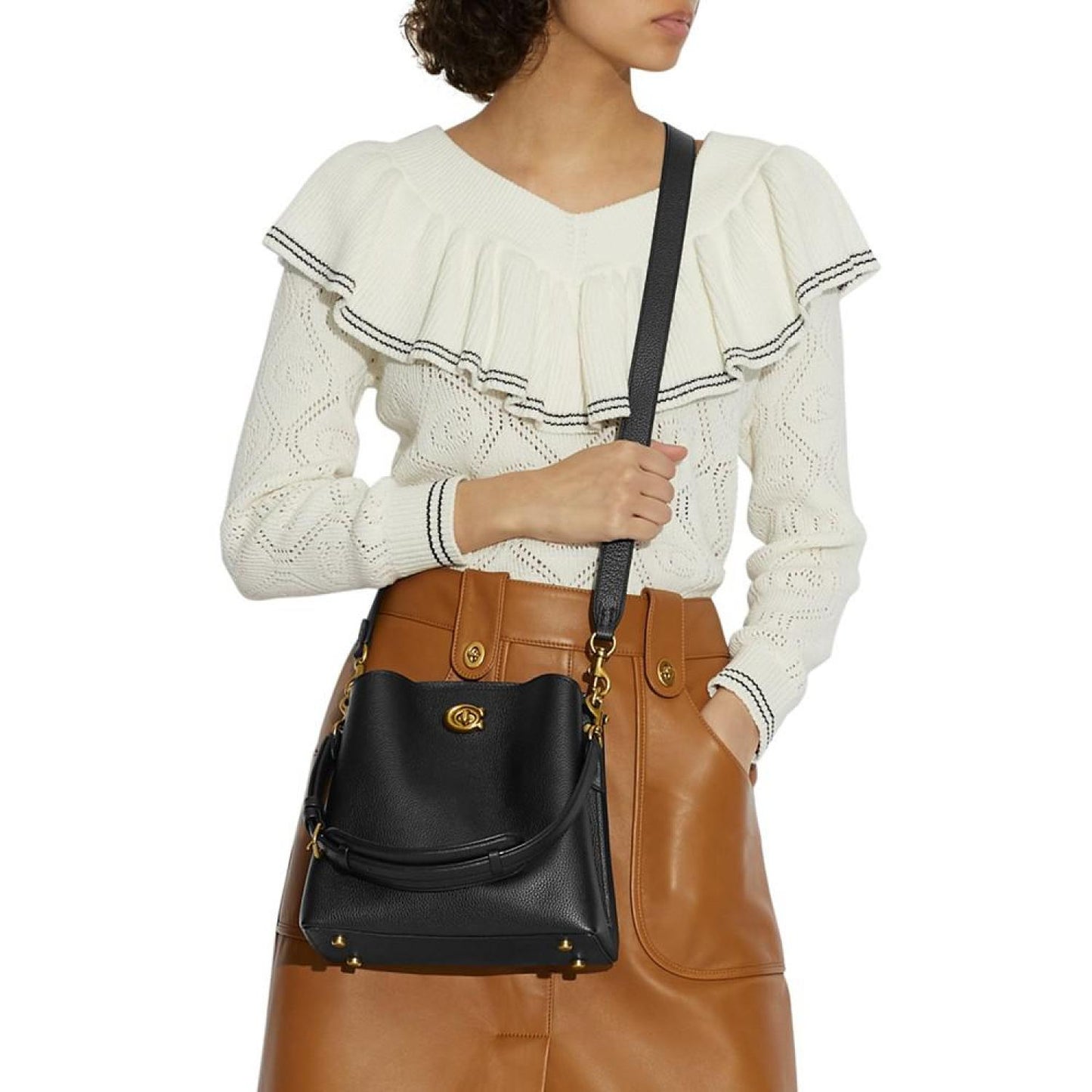 Willow Leather Bucket Bag