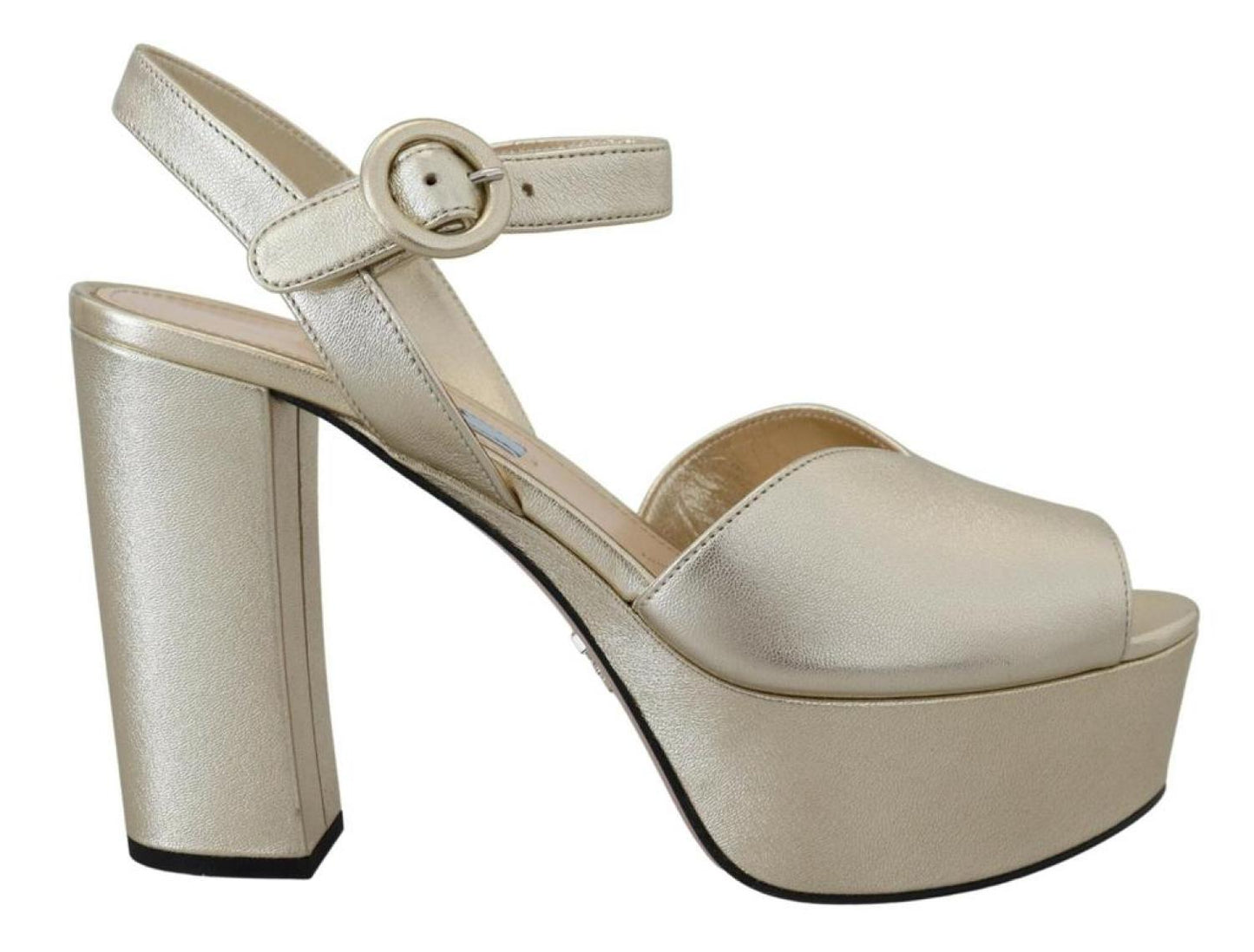 Prada Nappa Leather Sandals Ankle Strap Heels Women's Shoes