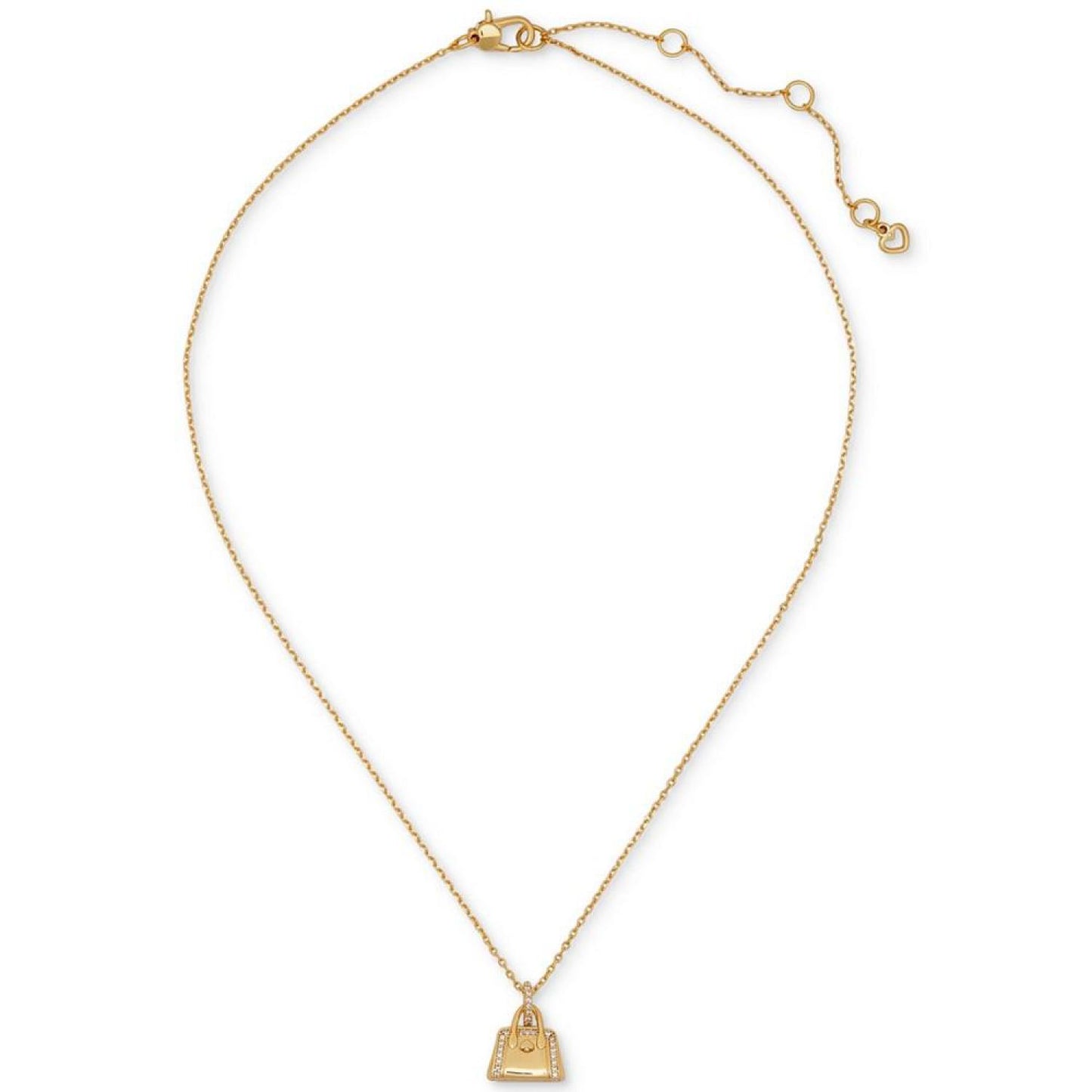 Gold-Tone Crystal Purse Pendant Necklace, 16" + 3" extender