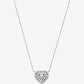 Precious Metal-Plated Sterling Silver Pavé Heart Necklace