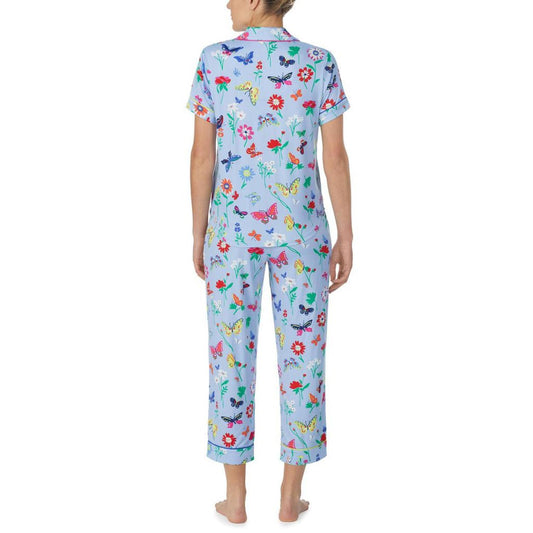 Short Sleeve Notch Cropped PJ Set