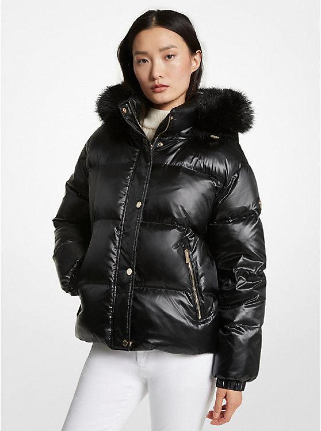 Faux Fur Trim Puffer Jacket