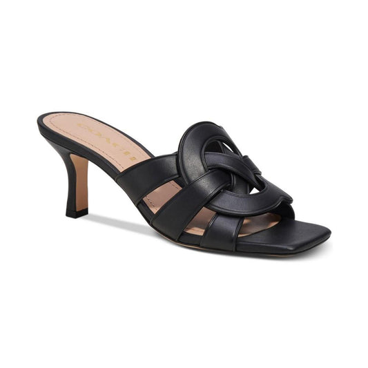 Tillie "C" Emblem Kitten-Heel Dress Sandals