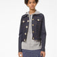 Jeweled-Button Denim Jacket