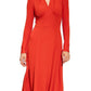 Michael Michael Kors Long Sleeved V-Neck Midi Dress