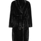 MAX MARA Women's Adorato Faux Fur Black Long Coat