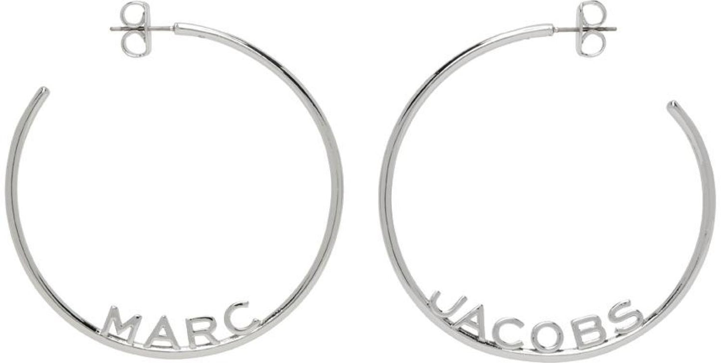 Silver Monogram Hoop Earrings