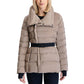 Women's Stretch Asymmetrical Belted Packable Down Puffer Coat