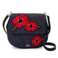 Cameron Street Poppy Floral Byrdie Crossbody In Port Blue Multi