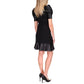 Puff-Sleeve Ruffle-Trim Dress