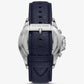 Oversized Everest Silver-Tone and Pebbled Leather Watch