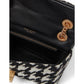 Evelyn Sequin Houndstooth Fabric Small Shoulder Crossbody
