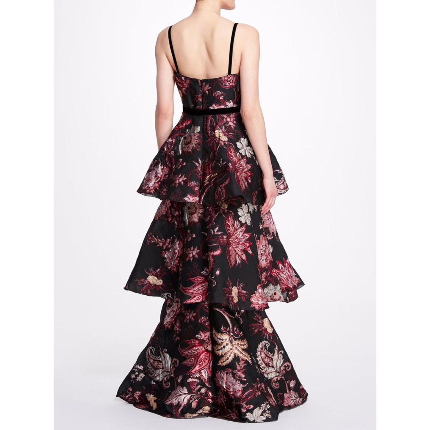3-Tiered Sleeveless Velvet Gown