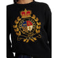 Intarsia-Knit Crest Cotton-Blend Sweater