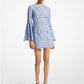 Cotton Blend Floral Lace Bell-Sleeve Dress