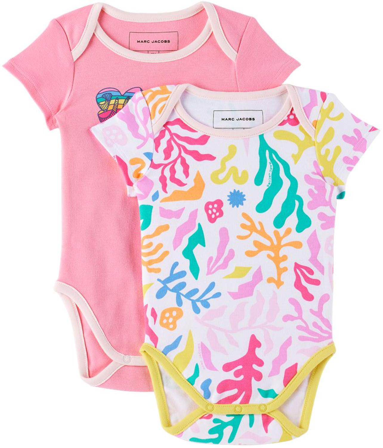 Two-Pack Baby Pink & White Bodysuits