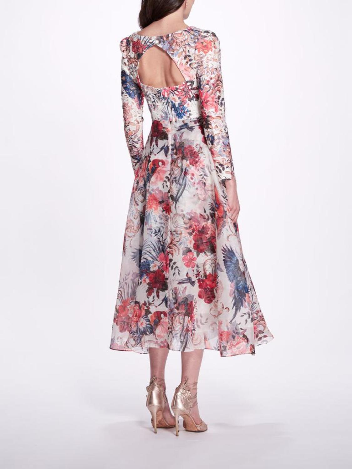 Back Keyhole Tea Length Gown